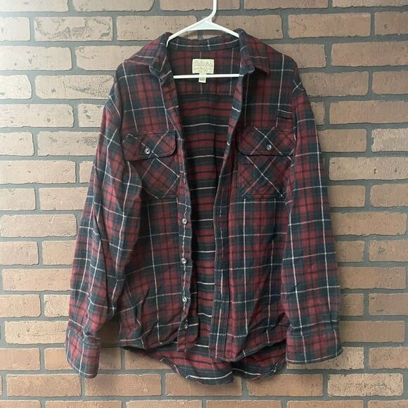 Cabela’s Button Down Plaid Flannel Shirt Size Large - Picture 1 of 6